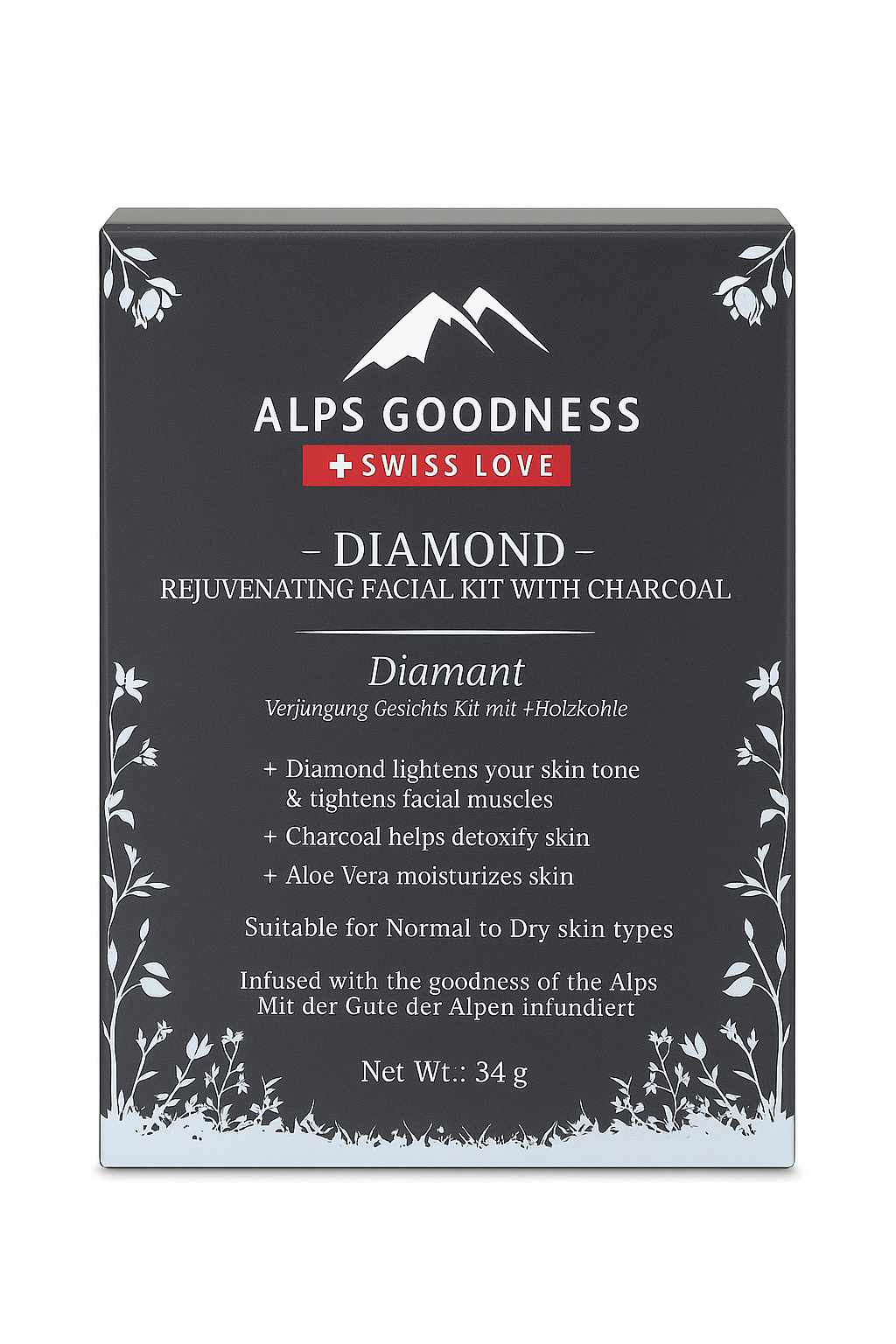 Alps Goodness Diamond Rejuvenating Facial Kit with Charcoal (34 g)