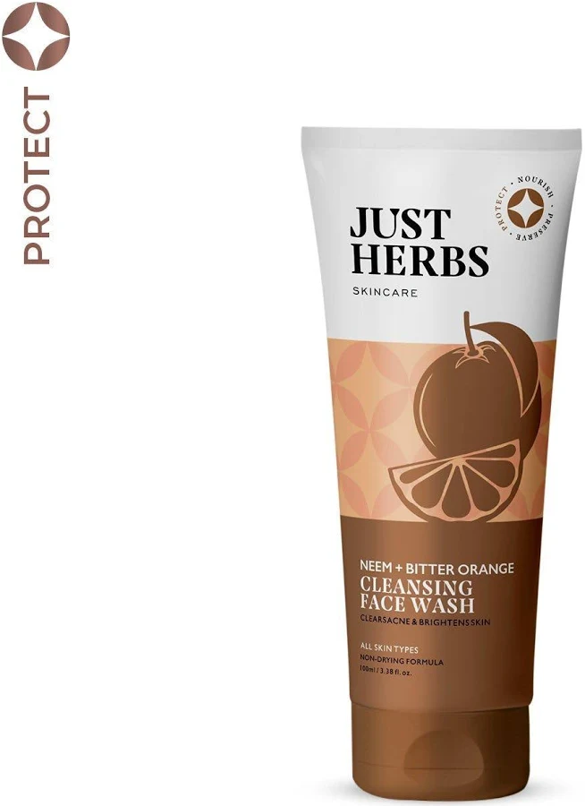 JUST HERBS NEEM-BITTER ORANGE CLEANSING FACE WASH