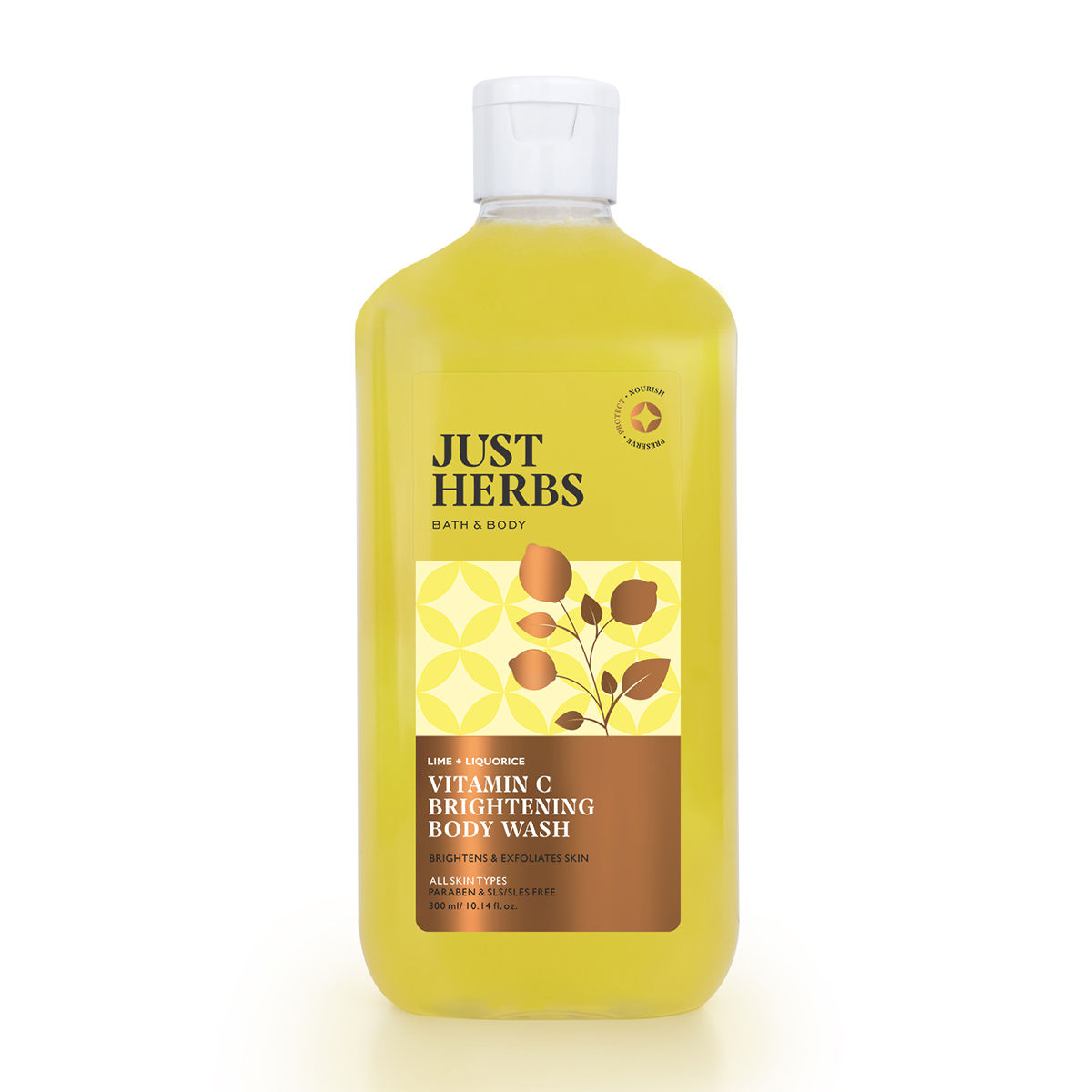 JUST HERBS BATH&BODY VITAMIN C BRIGHTENING BODY WASH(300ML)